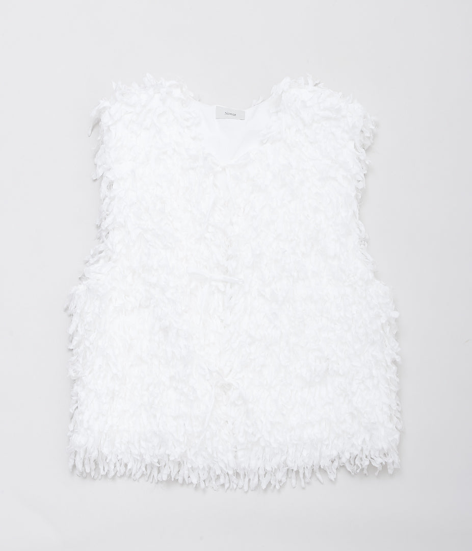 NOMAT ''FRINGE VEST'' (WHITE)