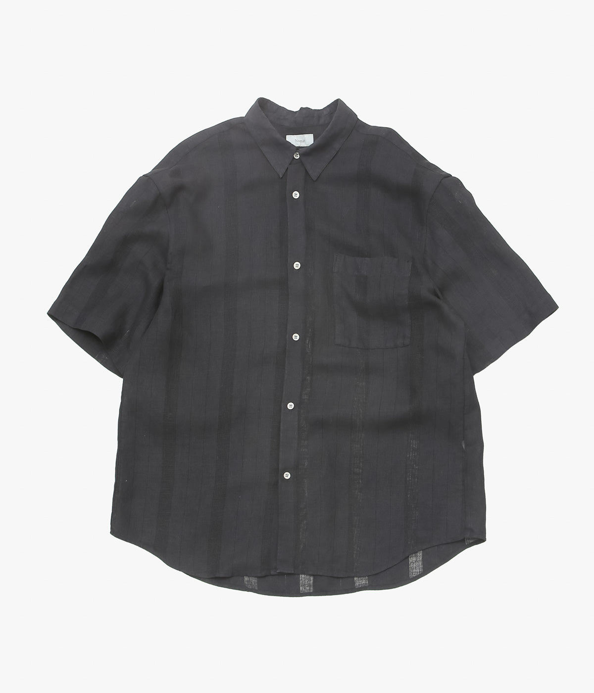 NOMAT ''S/S SHIRT / LINEN STRIPES'' (BLACK)