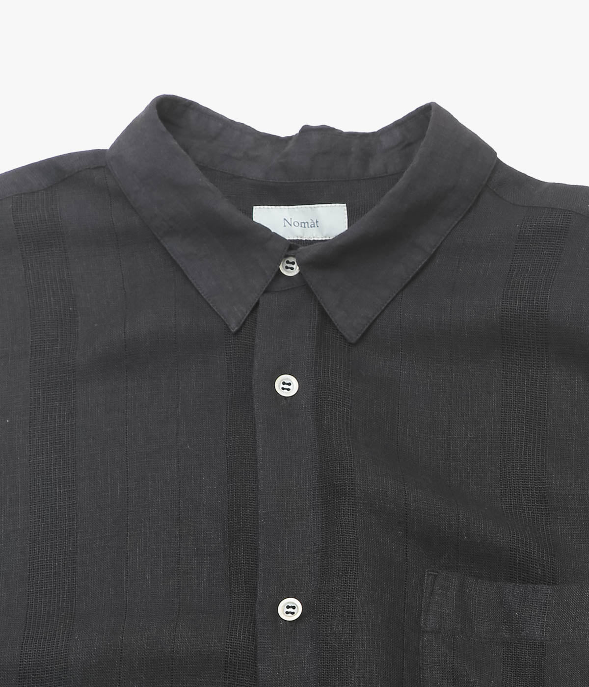 NOMAT ''S/S SHIRT / LINEN STRIPES'' (BLACK)