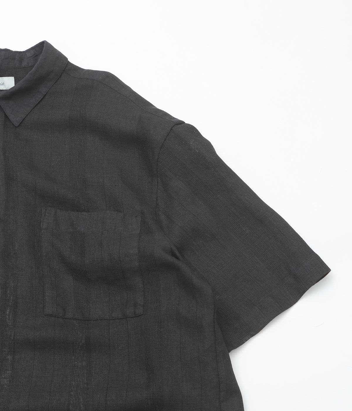 NOMAT ''S/S SHIRT / LINEN STRIPES'' (BLACK)
