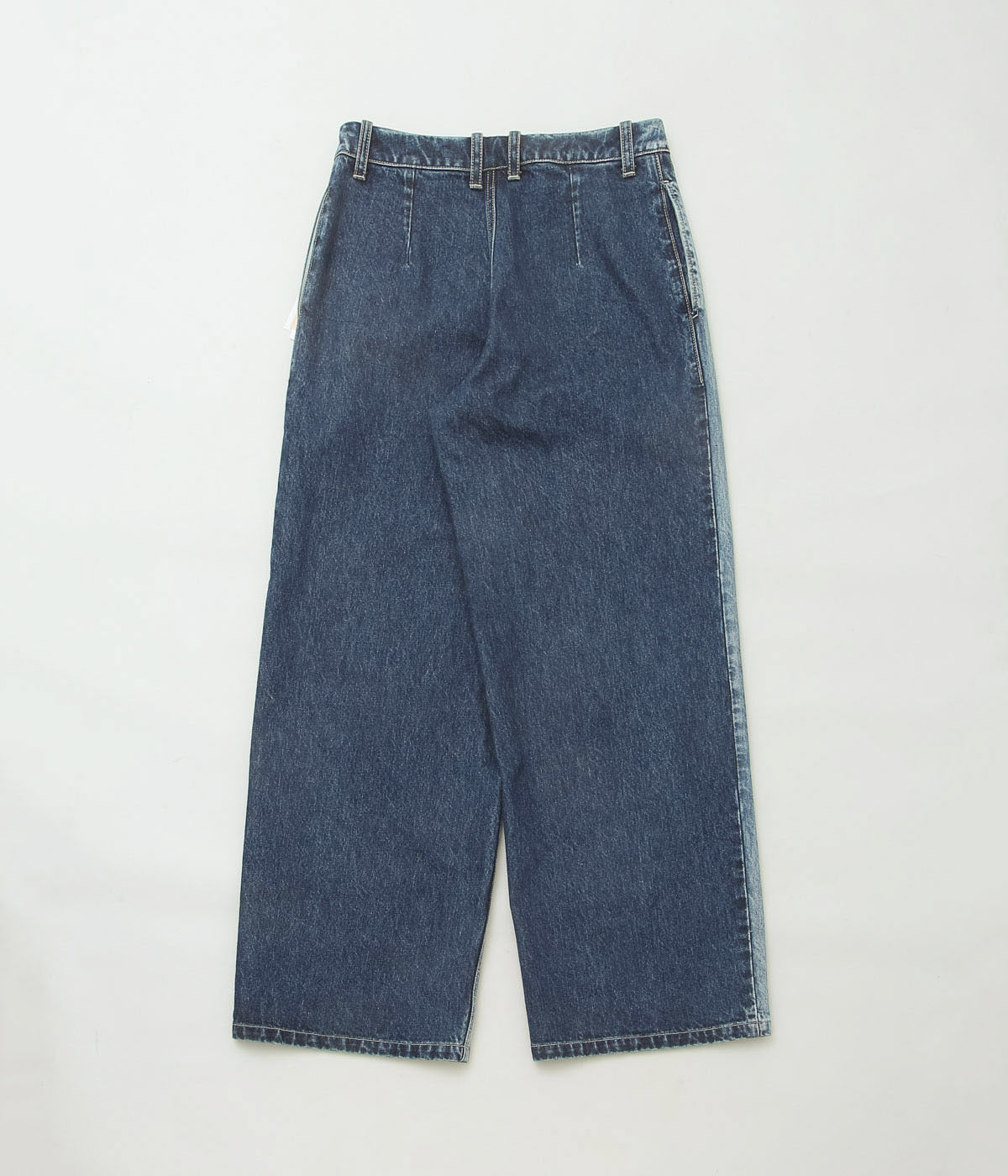 NOMAT "TWO-TONE DENIM WIDE PT" (SAX BLUE)
