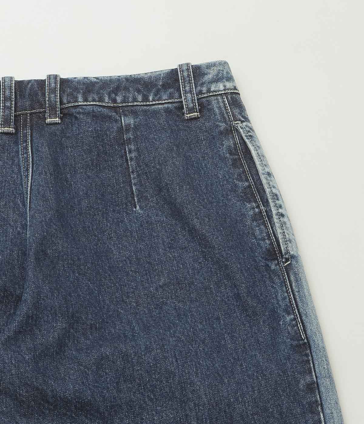 NOMAT "TWO-TONE DENIM WIDE PT" (SAX BLUE)