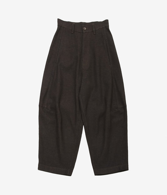 NOMAT ''WOOL COTTON CURVE PANTS'' (DARK BROWN)