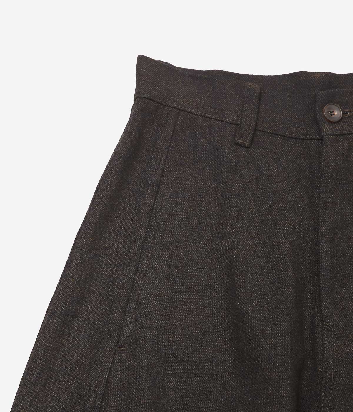 NOMAT ''WOOL COTTON CURVE PANTS'' (DARK BROWN)