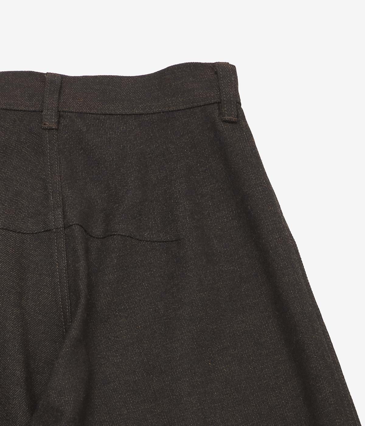 NOMAT ''WOOL COTTON CURVE PANTS'' (DARK BROWN)