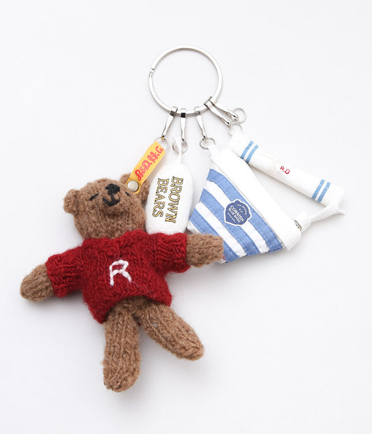 OLDMAN'S TAILOR 'BB CHARM KEY RING' (BROWN BEARS)