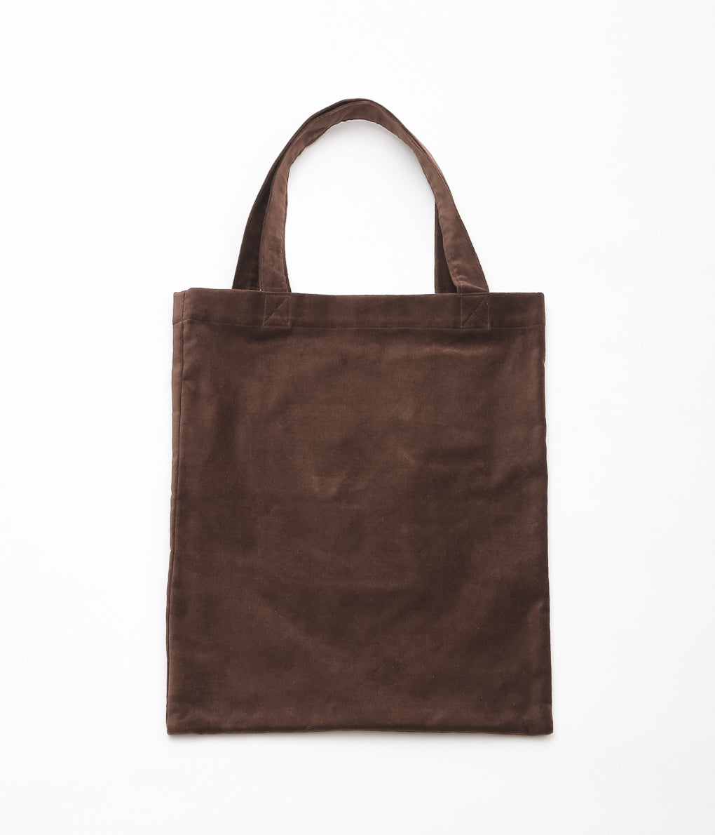 OLDMAN'S TAILOR ''BB VELVET LETTERED TOTE BAG'' (BROWN)