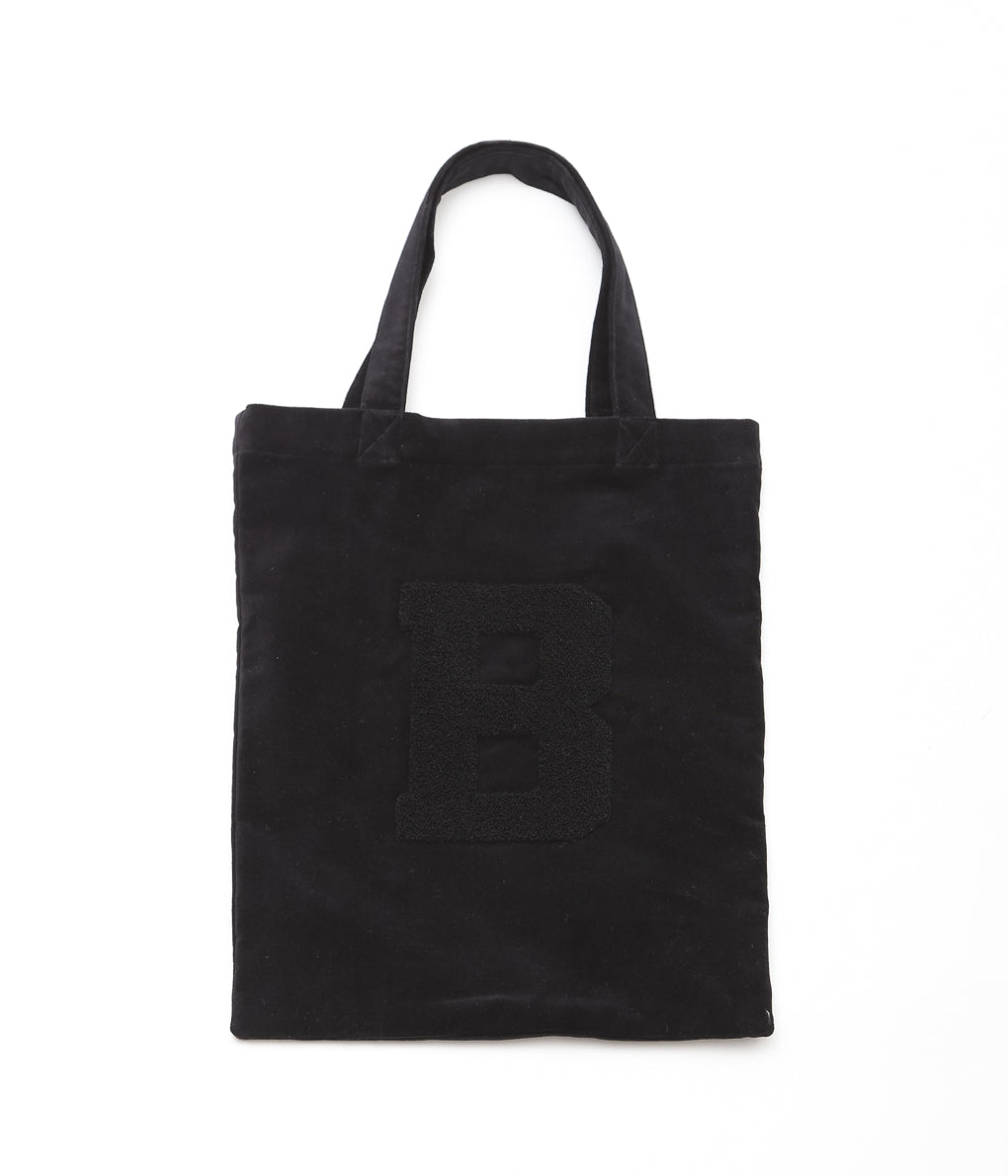 OLDMAN'S TAILOR ''BB VELVET LETTERED TOTE BAG'' (BLACK)