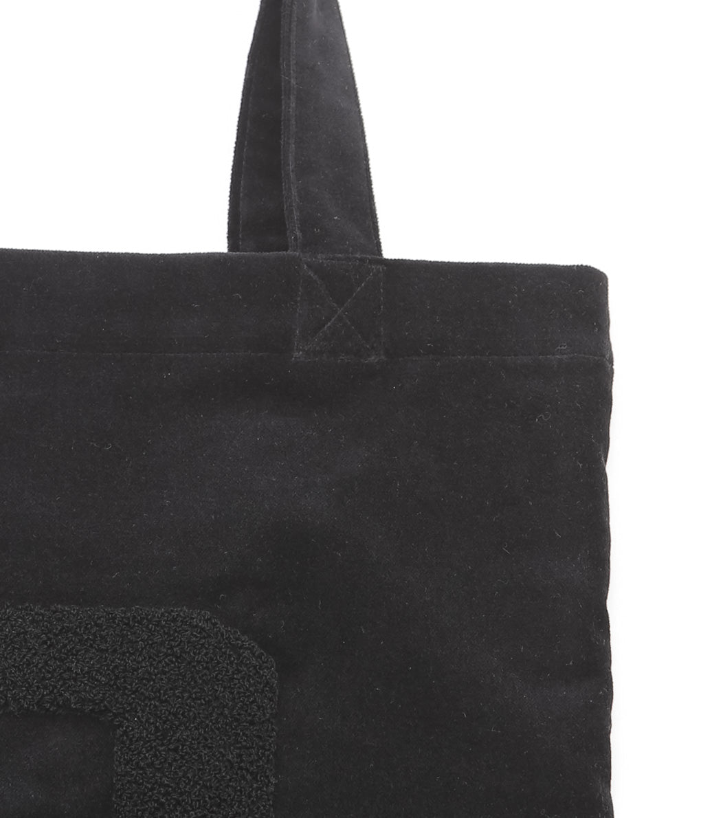 OLDMAN'S TAILOR ''BB VELVET LETTERED TOTE BAG'' (BLACK)