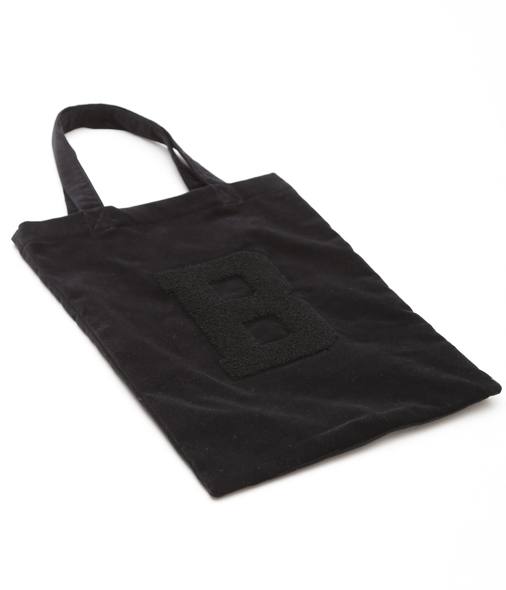 OLDMAN'S TAILOR ''BB VELVET LETTERED TOTE BAG'' (BLACK)