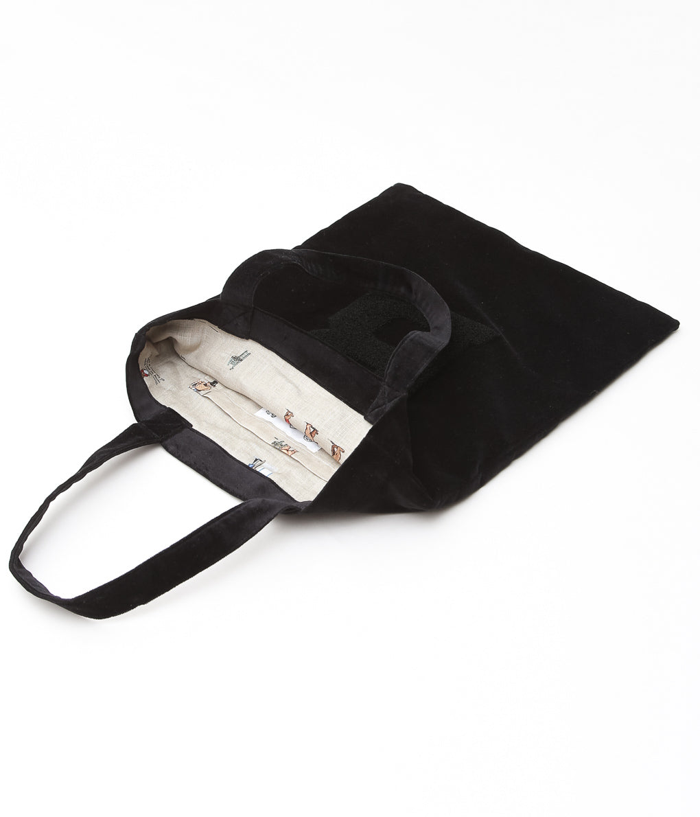 OLDMAN'S TAILOR ''BB VELVET LETTERED TOTE BAG'' (BLACK)