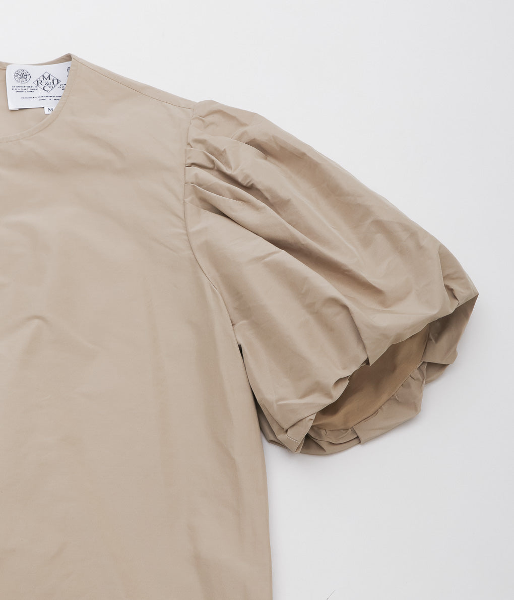 OLDMAN'S TAILOR ''TAFFETA BALLOON SLEEVE BLOUSE'' (BEIGE)