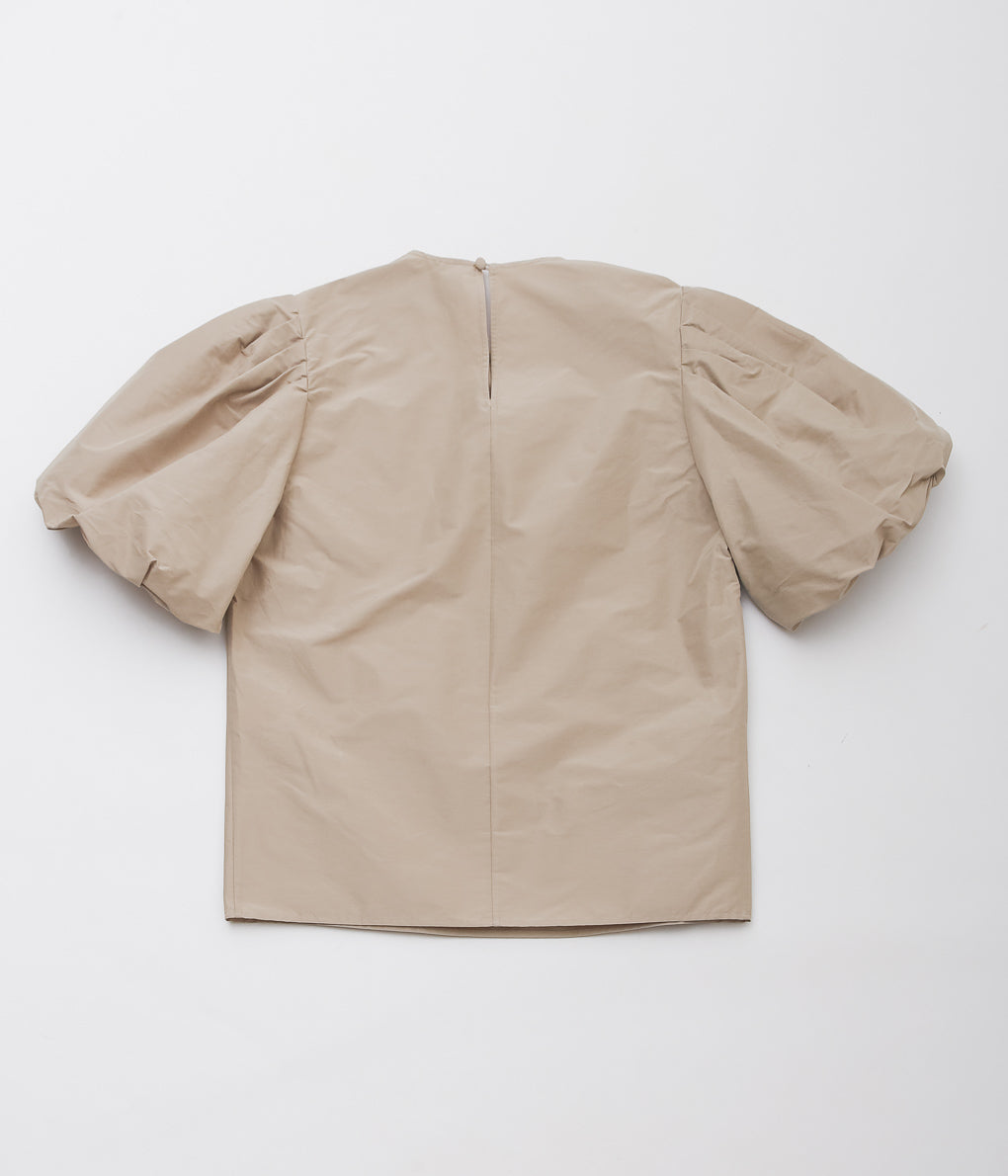 OLDMAN'S TAILOR ''TAFFETA BALLOON SLEEVE BLOUSE'' (BEIGE)