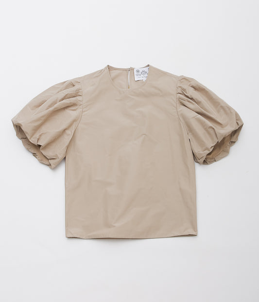 OLDMAN'S TAILOR ''TAFFETA BALLOON SLEEVE BLOUSE'' (BEIGE)