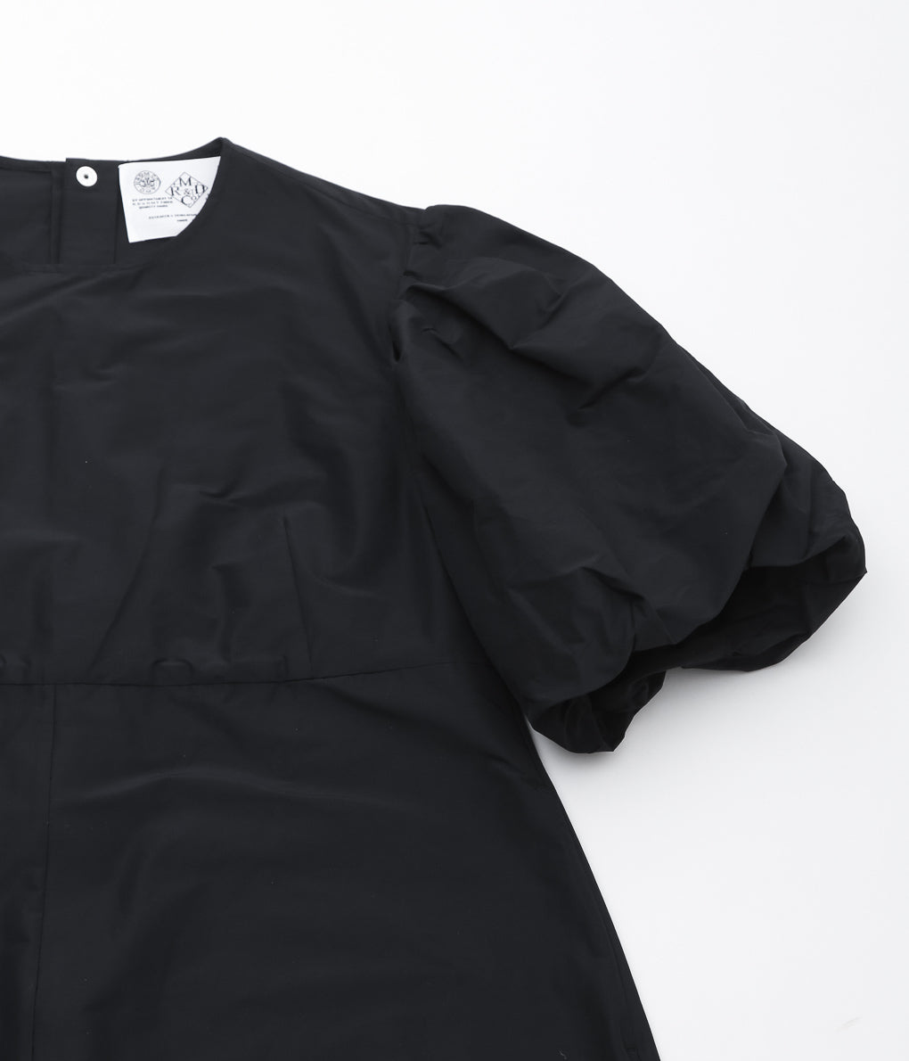 OLDMAN'S TAILOR ''TAFFETA BALLOON SLEEVE DRESS'' (BLACK)