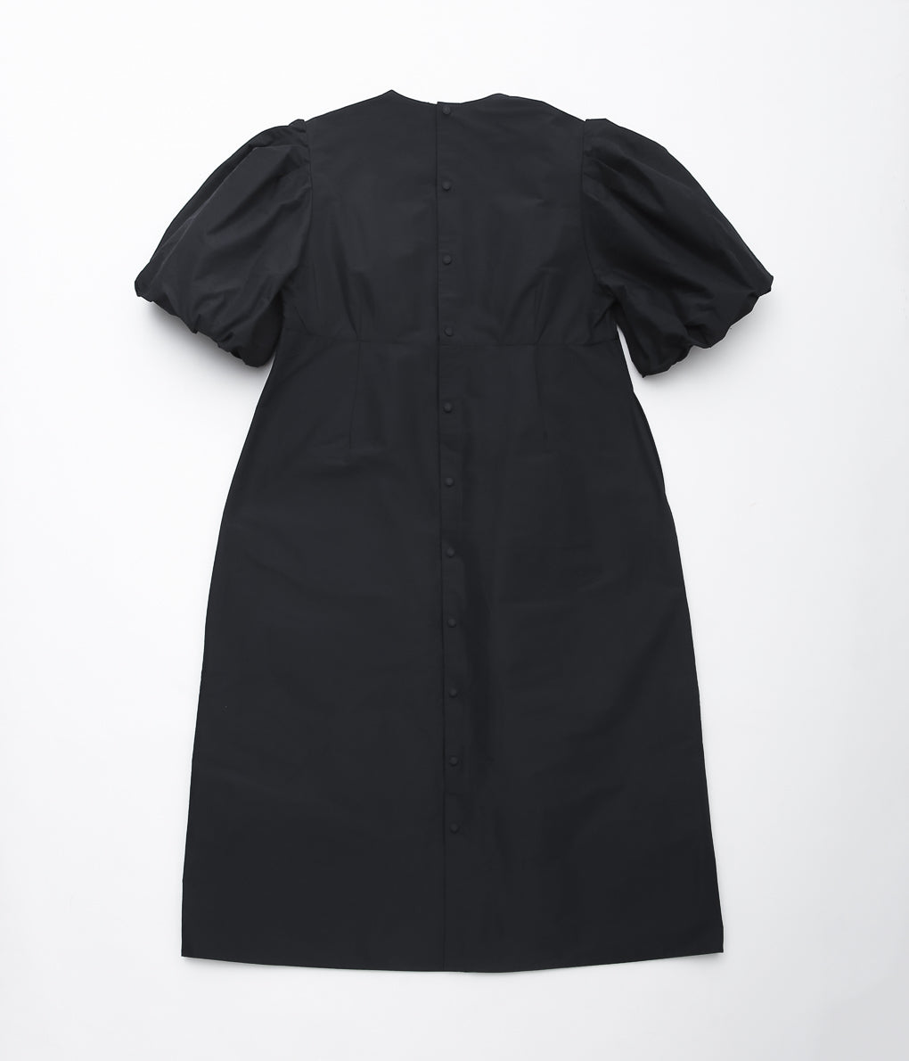 OLDMAN'S TAILOR ''TAFFETA BALLOON SLEEVE DRESS'' (BLACK)