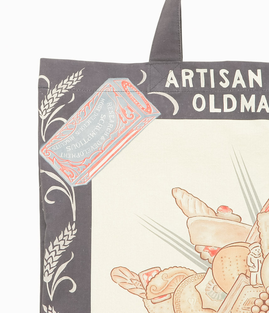 OLDMAN'S TAILOR ''BISCUIT PANEL TOTE BAG'' (NAVY)