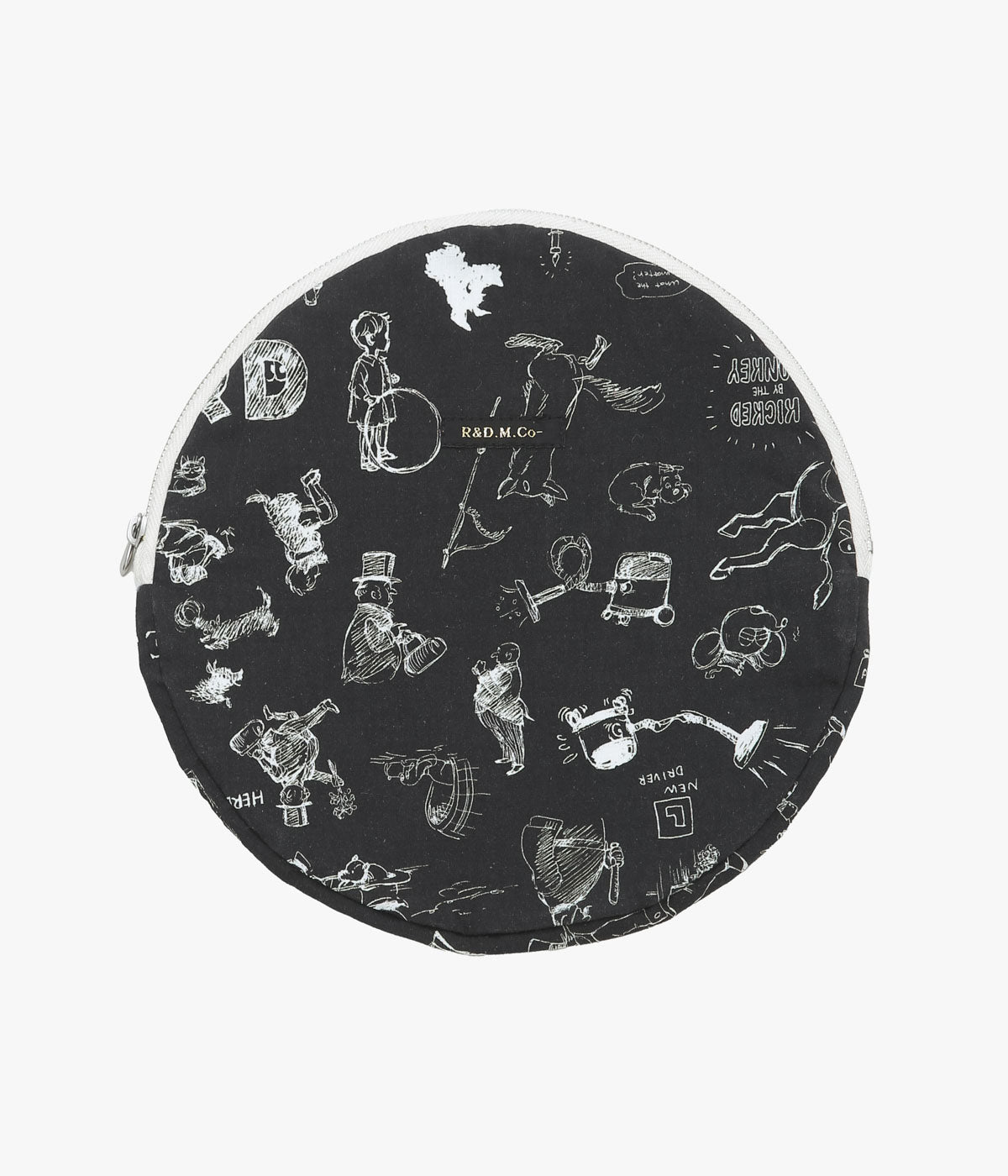 OLDMAN'S TAILOR ''GRAFFITI CIRCLE POUCH (L)'' (BLACK)