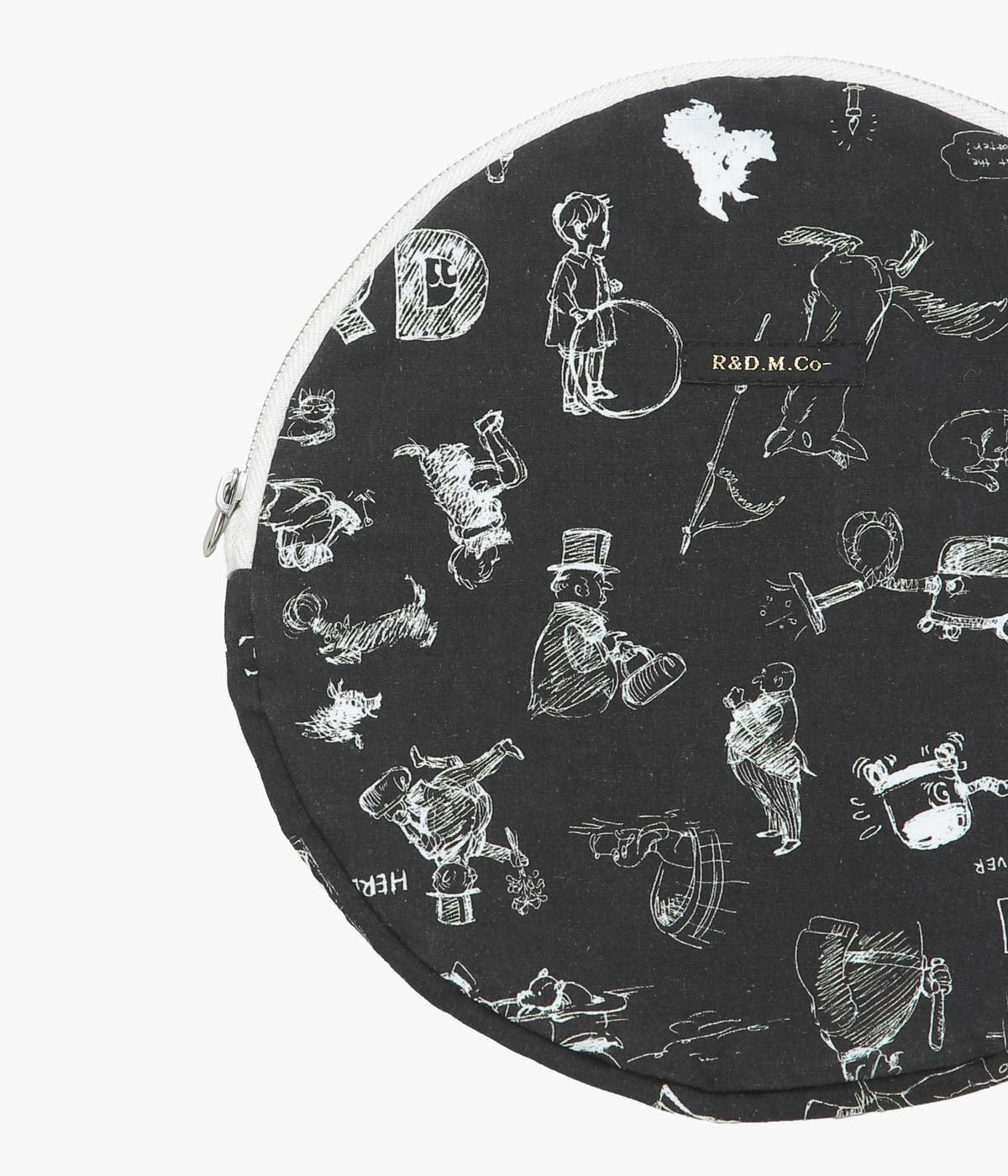 OLDMAN'S TAILOR ''GRAFFITI CIRCLE POUCH (L)'' (BLACK)
