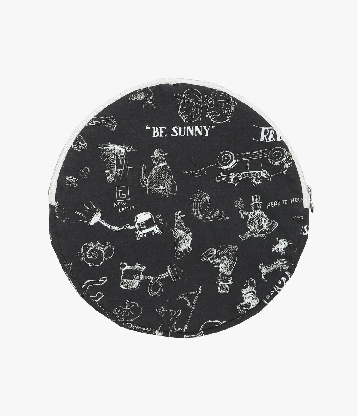 OLDMAN'S TAILOR ''GRAFFITI CIRCLE POUCH (L)'' (BLACK)