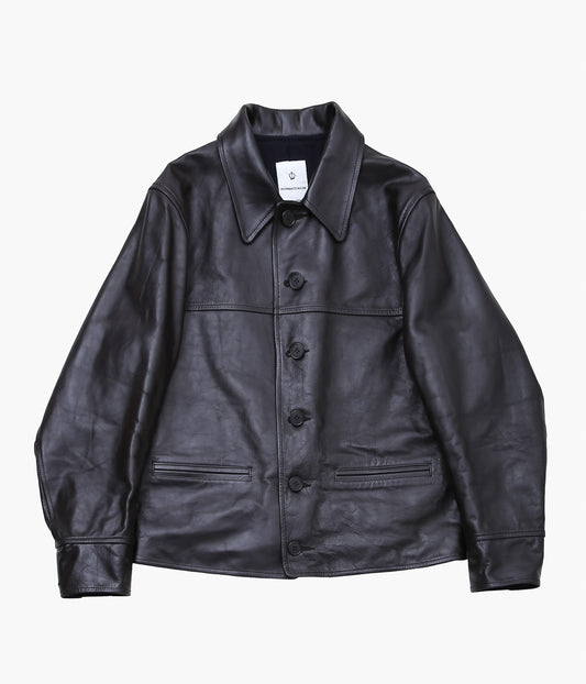 OLDMAN'S TAILOR ''LEATHER CAR COAT'' (BLACK)