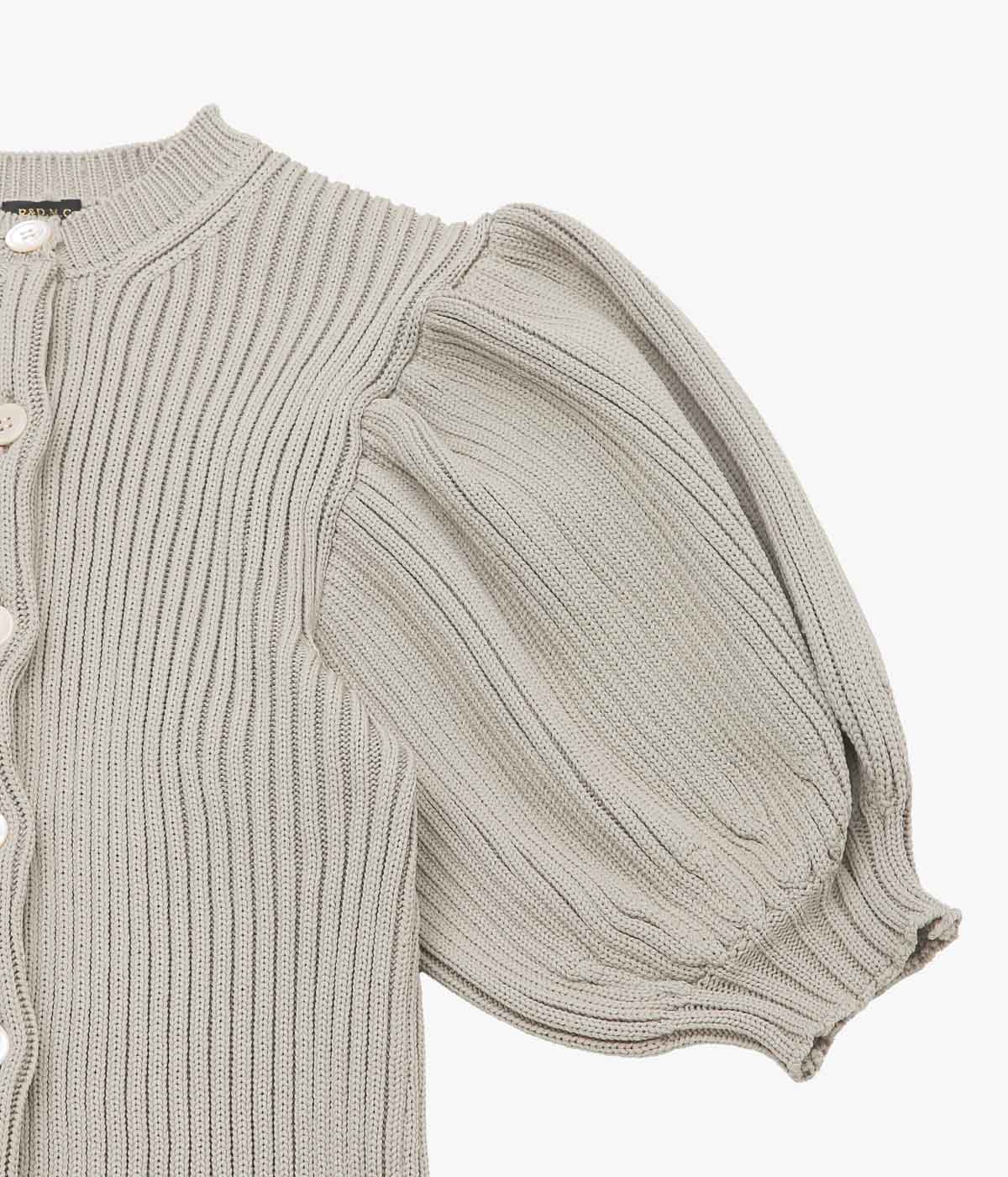 OLDMAN'S TAILOR ''LILIAN YARN PUFF SLEEVE CARDIGAN'' (BEIGE)