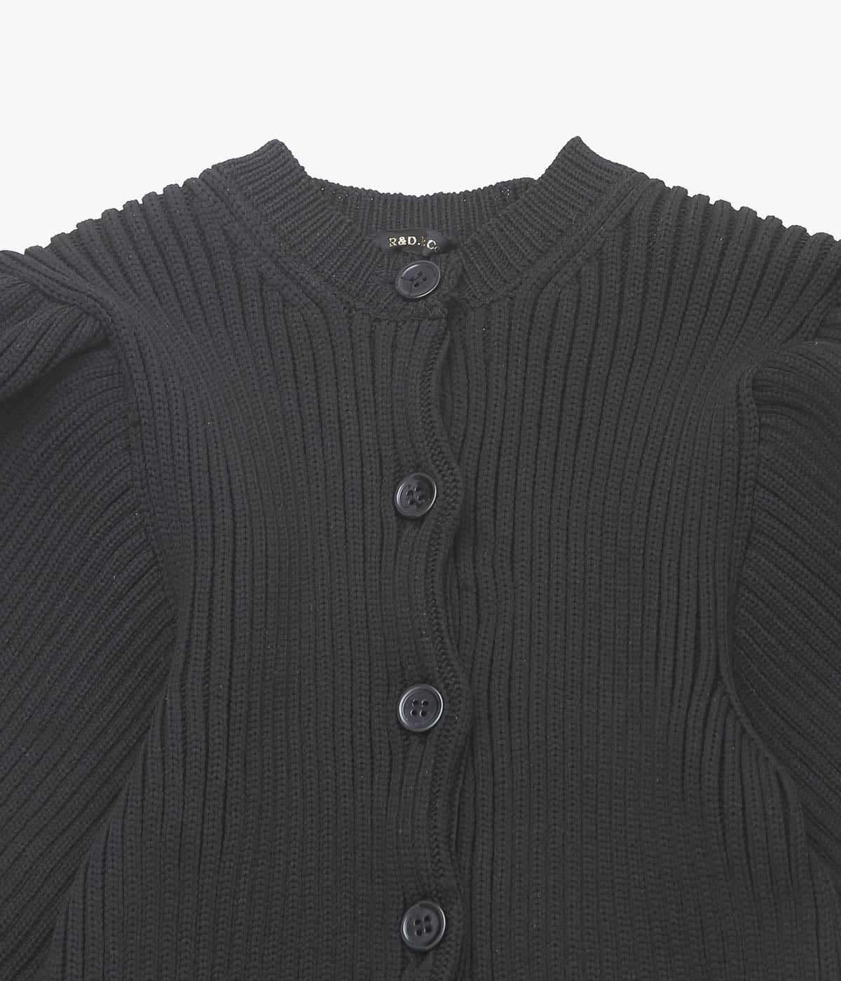 OLDMAN'S TAILOR ''LILIAN YARN PUFF SLEEVE CARDIGAN'' (BLACK)