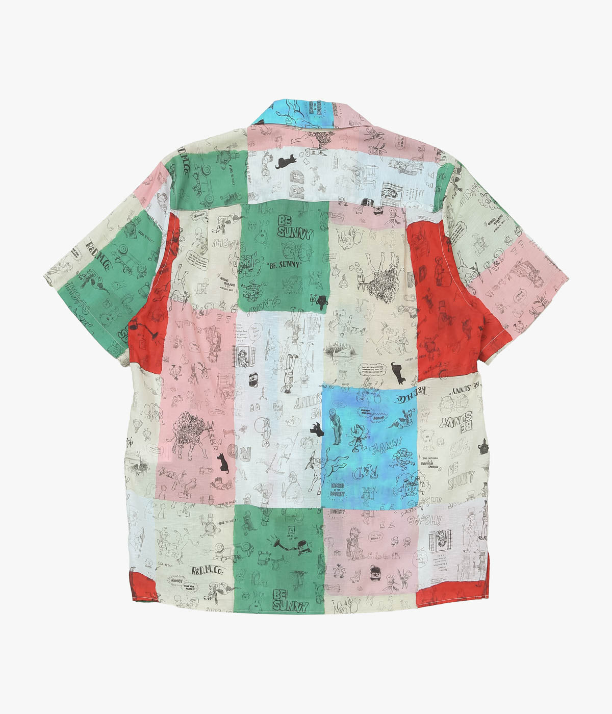 OLDMAN'S TAILOR ''MOSAIC GRAFFITI OPEN COLLAR SHIRT'' (MULTI)