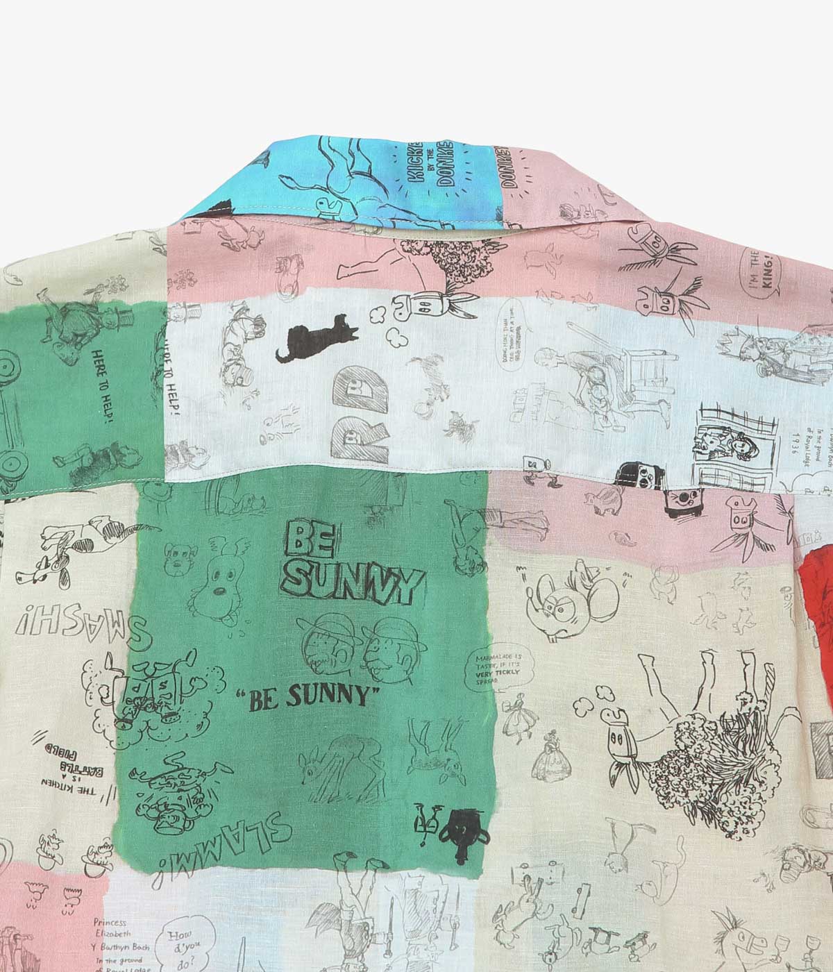 OLDMAN'S TAILOR ''MOSAIC GRAFFITI OPEN COLLAR SHIRT'' (MULTI)