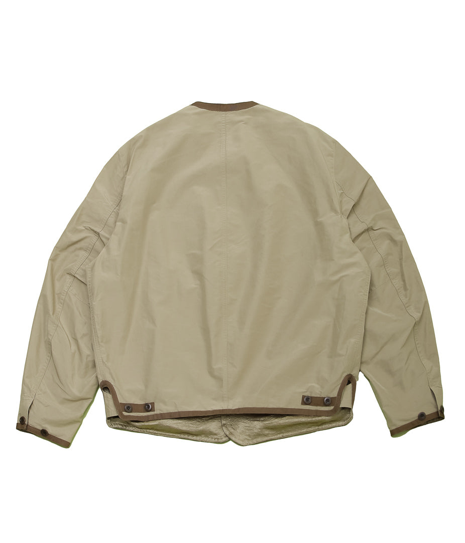 drakes ドレイクス　リネンカバーオール　Sサイズ OLDMAN'S TAILOR ''NO COLLAR R-L BLOUSON'' (BEIGE) – THE
