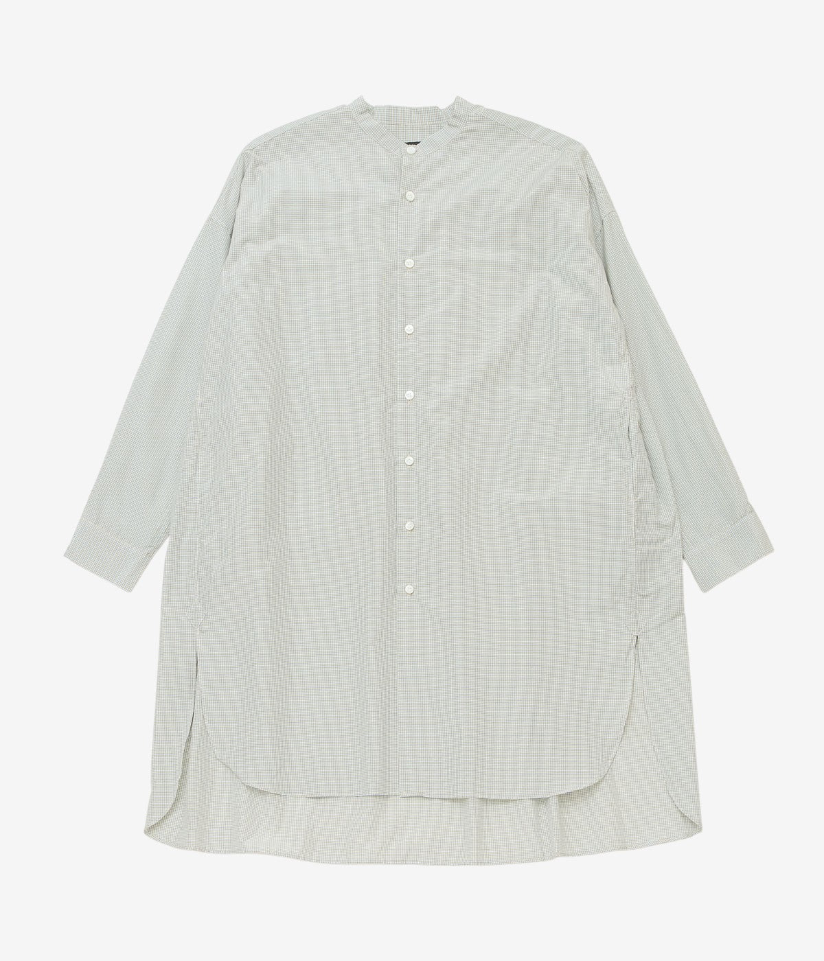 OLDMAN'S TAILOR ''S/C B&G STAND COLLAR LONG SHIRT'' (BLUE)