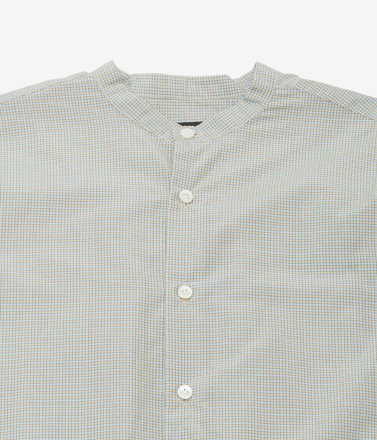 OLDMAN'S TAILOR ''S/C B&G STAND COLLAR LONG SHIRT'' (BLUE)
