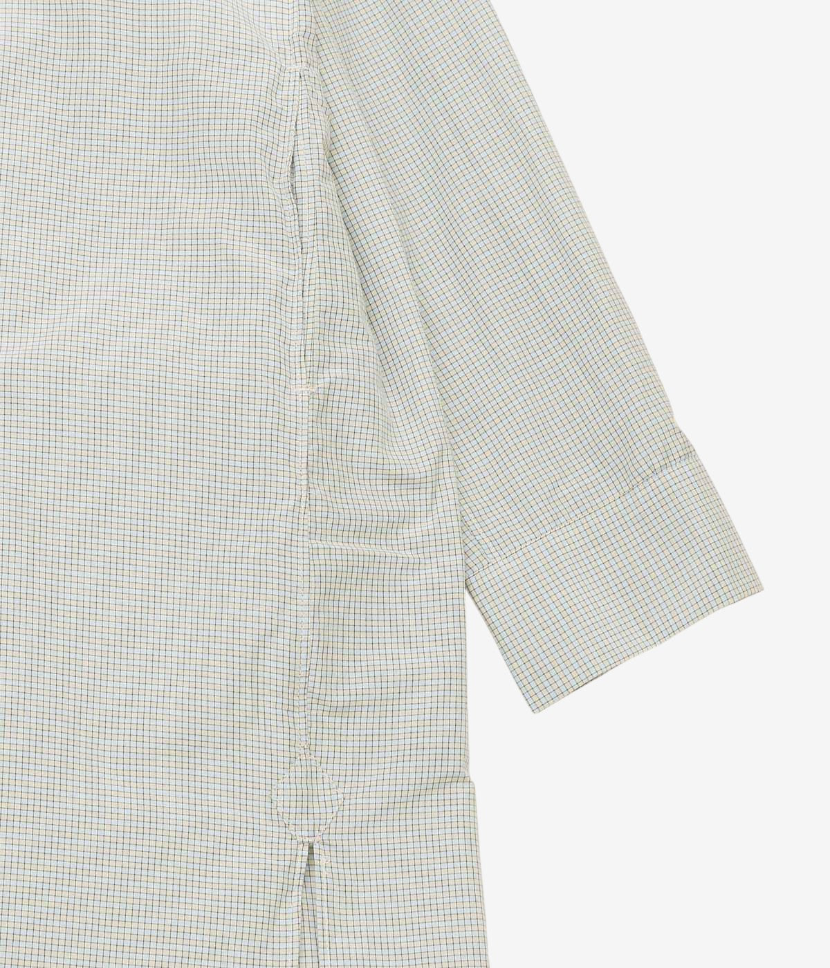 OLDMAN'S TAILOR ''S/C B&G STAND COLLAR LONG SHIRT'' (BLUE)