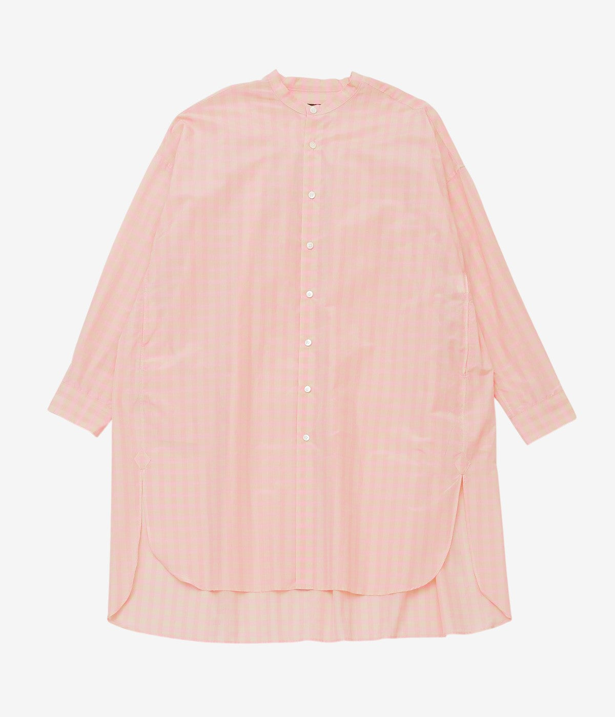 OLDMAN'S TAILOR ''S/C B&G STAND COLLAR LONG SHIRT'' (PINK)