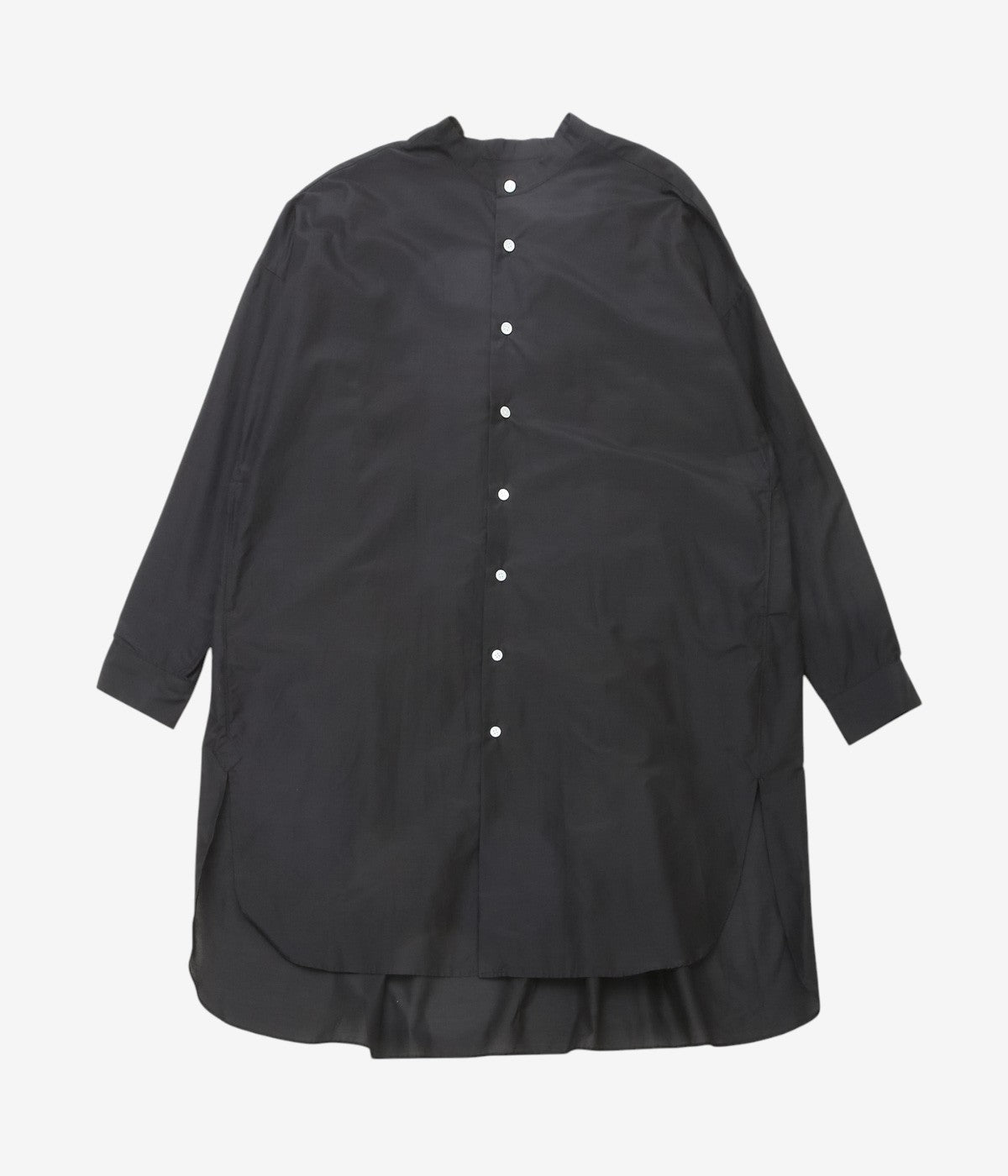 OLDMAN'S TAILOR ''S/C STAND COLLAR LONG SHIRT'' (BLACK)