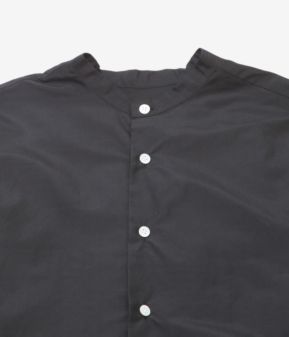OLDMAN'S TAILOR ''S/C STAND COLLAR LONG SHIRT'' (BLACK)
