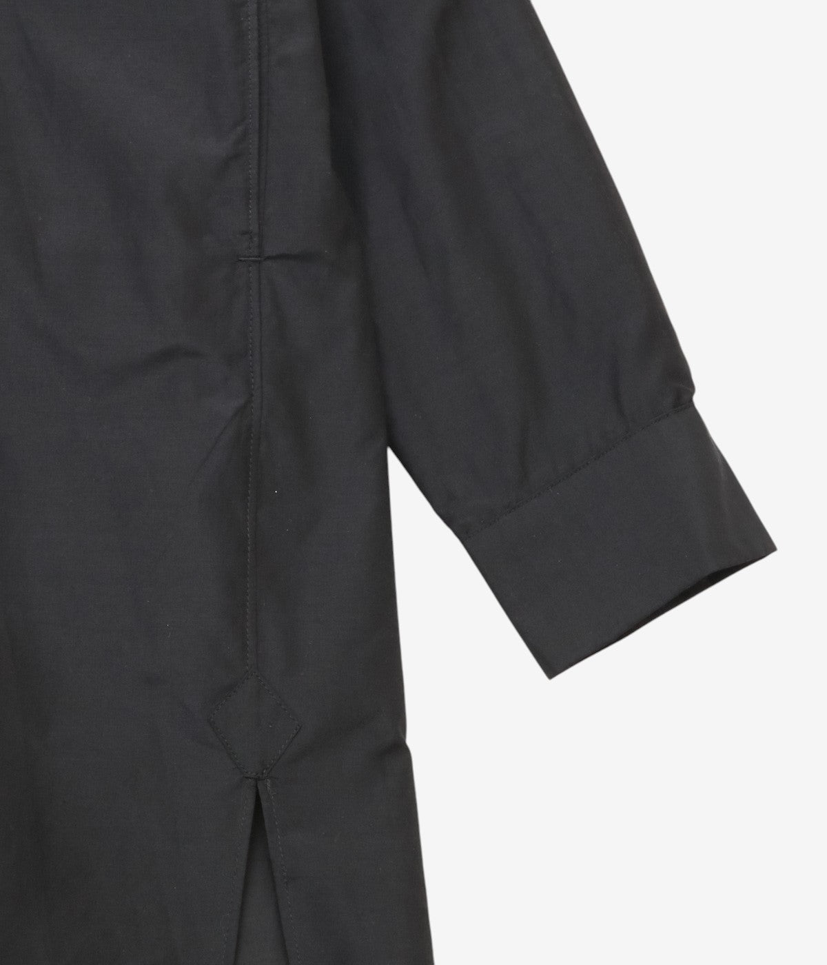 OLDMAN'S TAILOR ''S/C STAND COLLAR LONG SHIRT'' (BLACK)