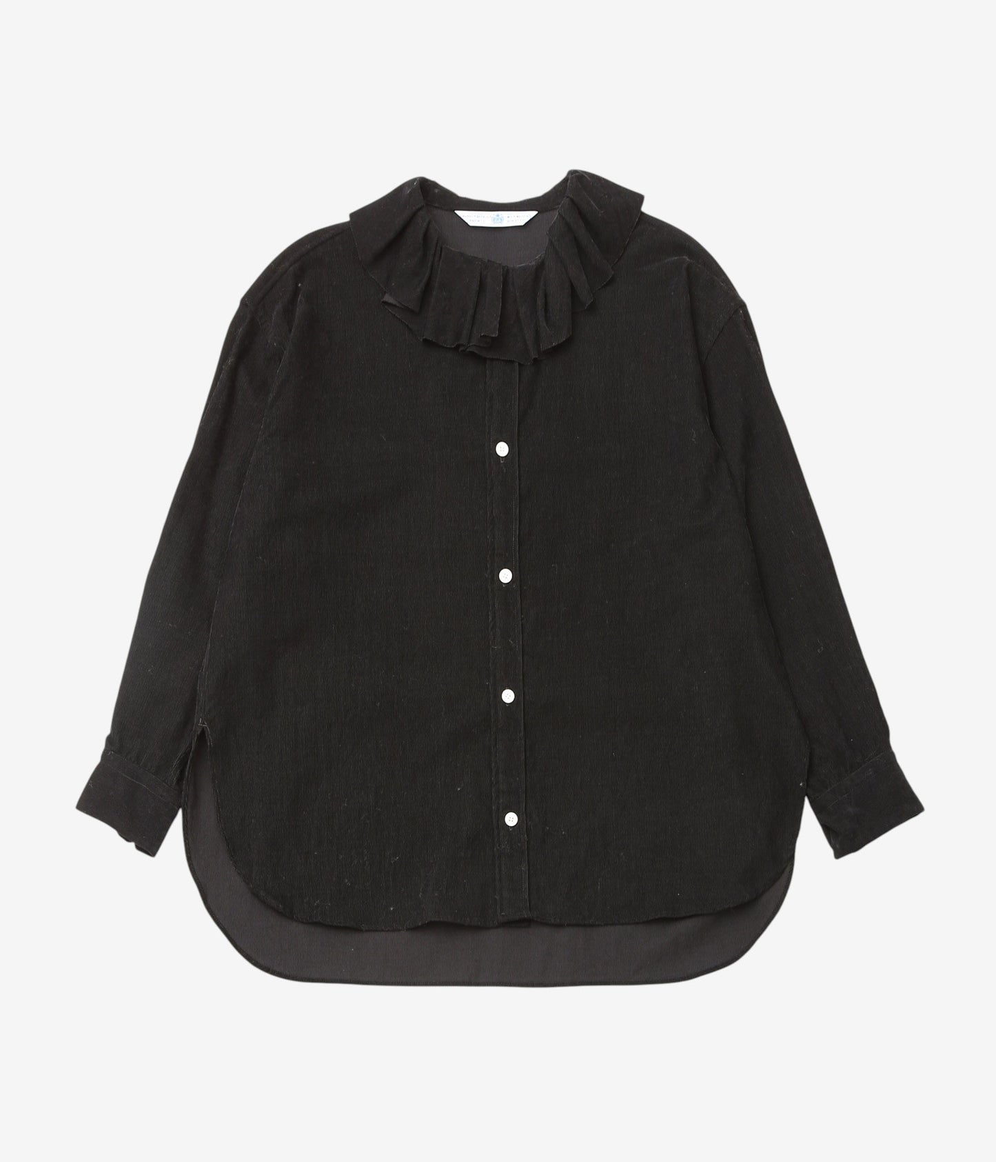 OLDMAN'S TAILOR ''C/RY シャツコール RUFFLE COLLAR BLOUSE'' (BLACK)