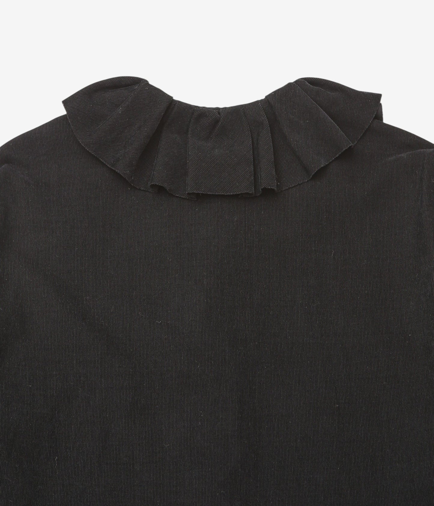 OLDMAN'S TAILOR ''C/RY シャツコール RUFFLE COLLAR BLOUSE'' (BLACK)