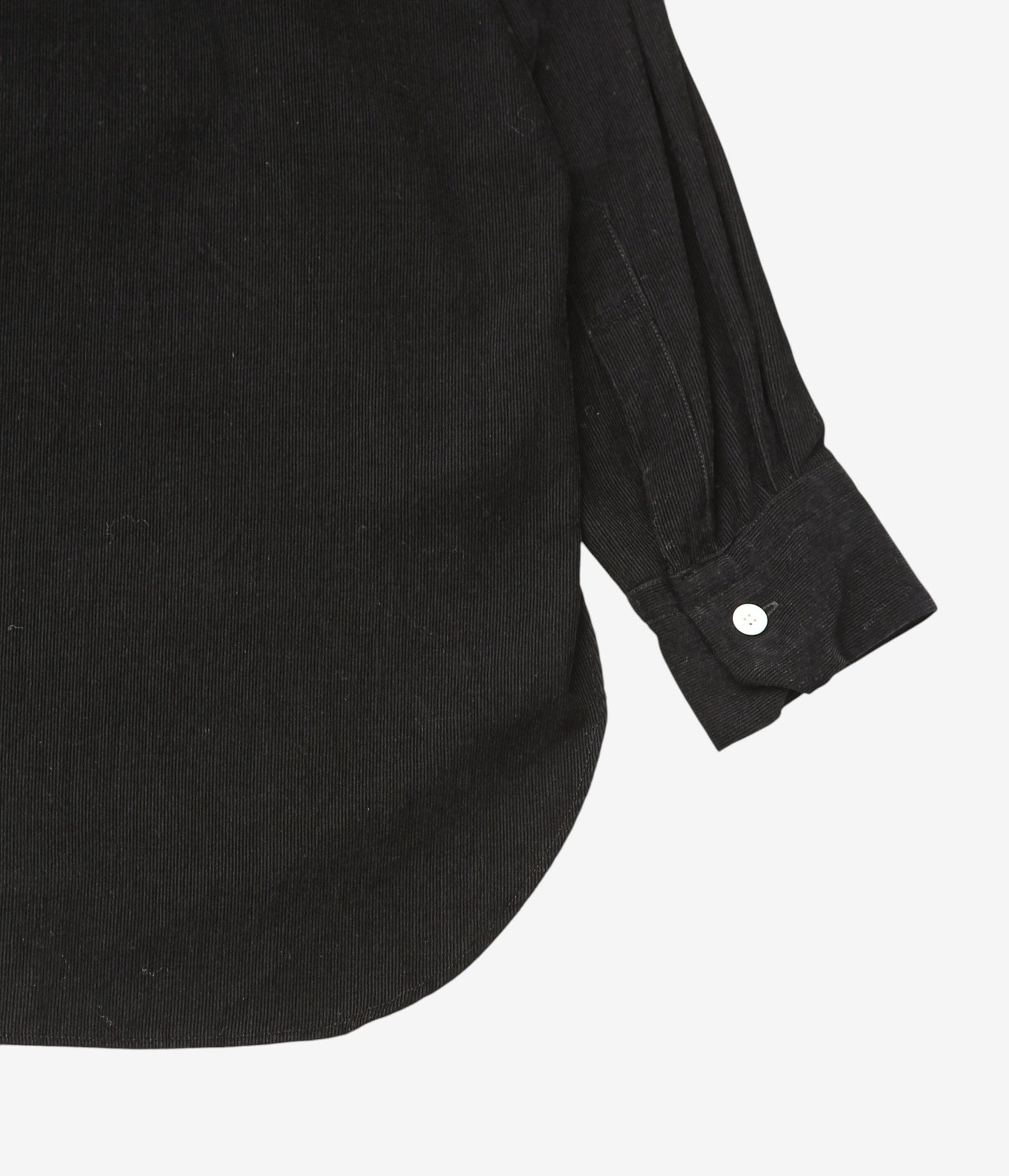 OLDMAN'S TAILOR ''C/RY シャツコール RUFFLE COLLAR BLOUSE'' (BLACK)