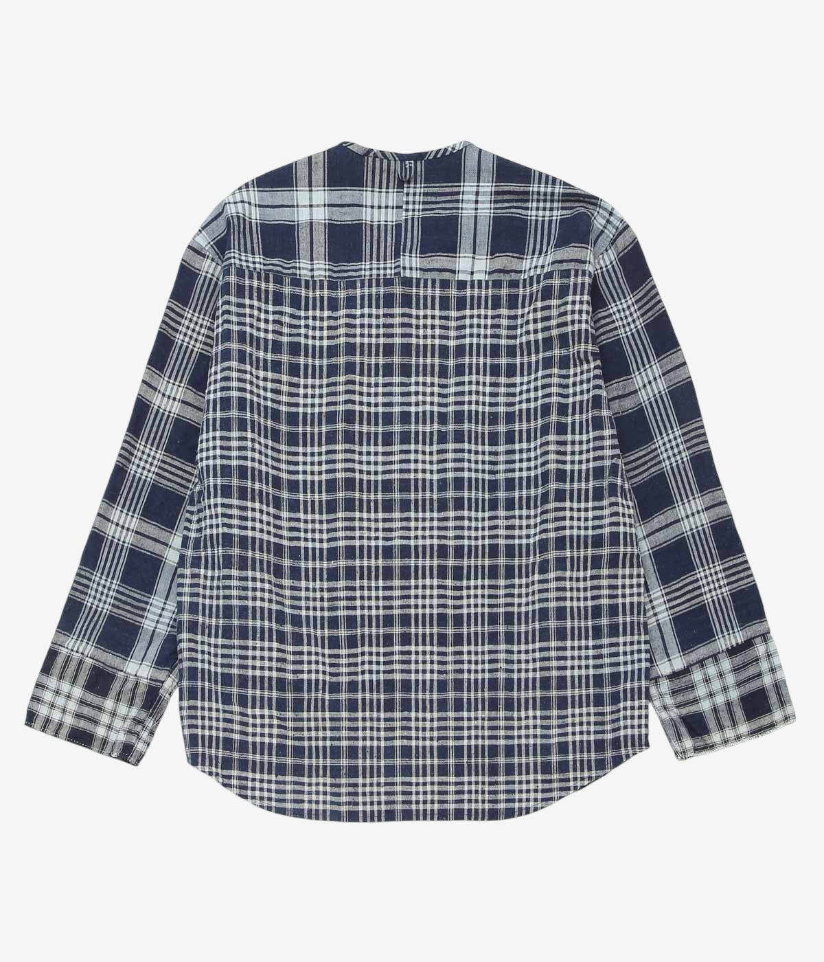 OLIVER CHURCH ''PATCHWORK SOFT SHIRT｜ANTIQUE KELSCH'' (NAVY CHECK MIX)