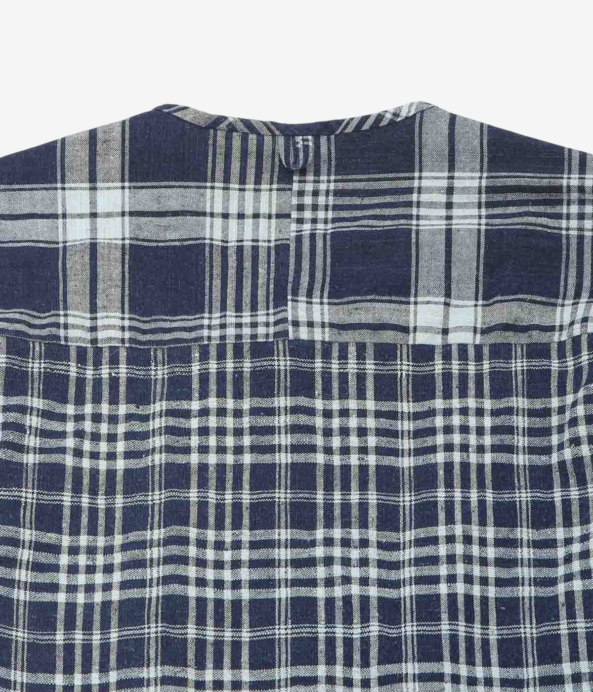 OLIVER CHURCH ''PATCHWORK SOFT SHIRT｜ANTIQUE KELSCH'' (NAVY CHECK MIX)