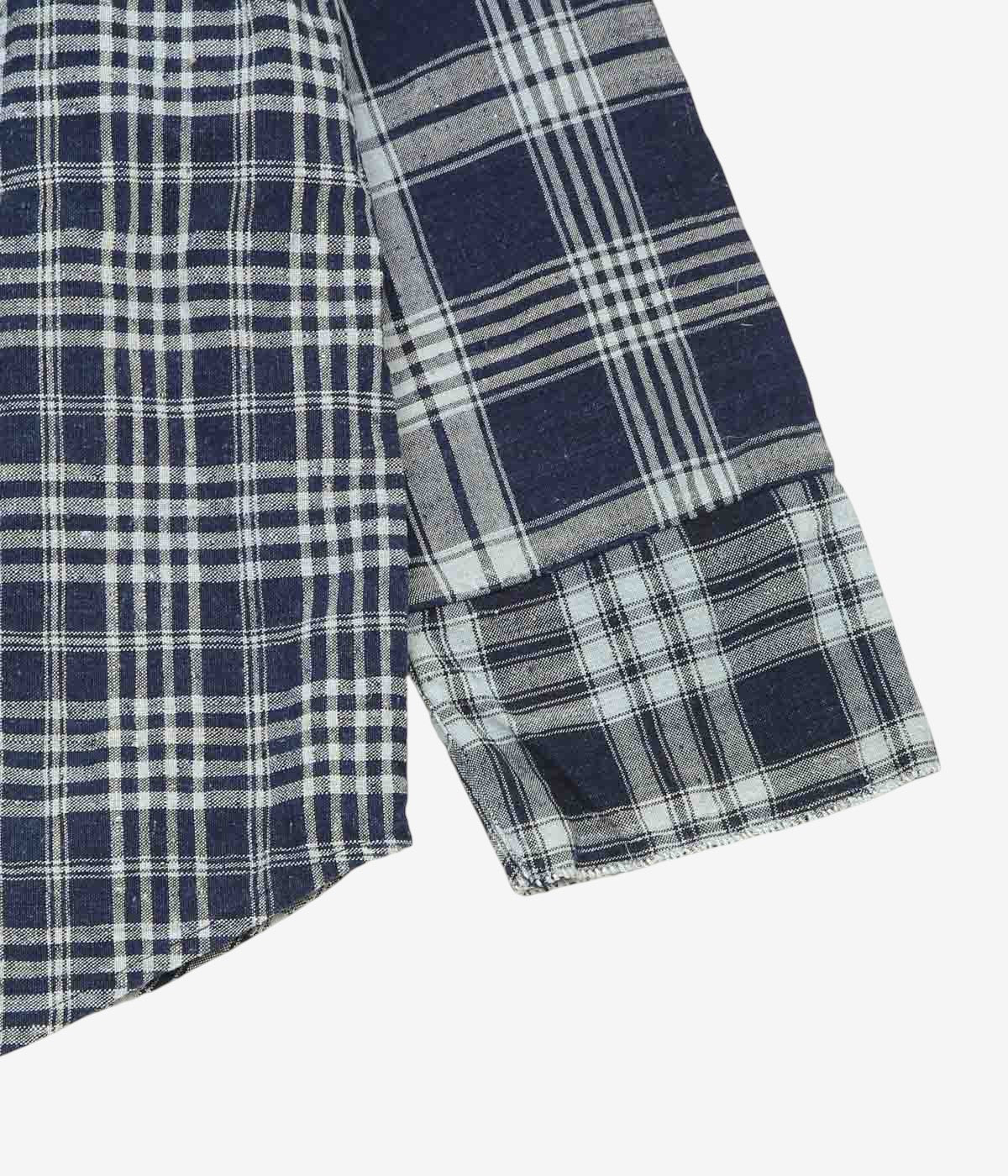 OLIVER CHURCH ''PATCHWORK SOFT SHIRT｜ANTIQUE KELSCH'' (NAVY CHECK MIX)