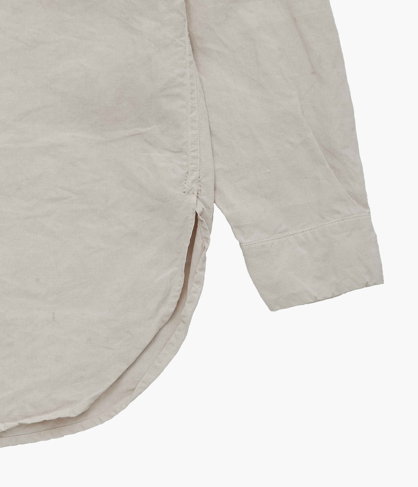 OLIVER CHURCH ''SCALLOPED SHIRT | FRENCH ANTIQUE LINEN'' (HAZELNUT / WALNUT)