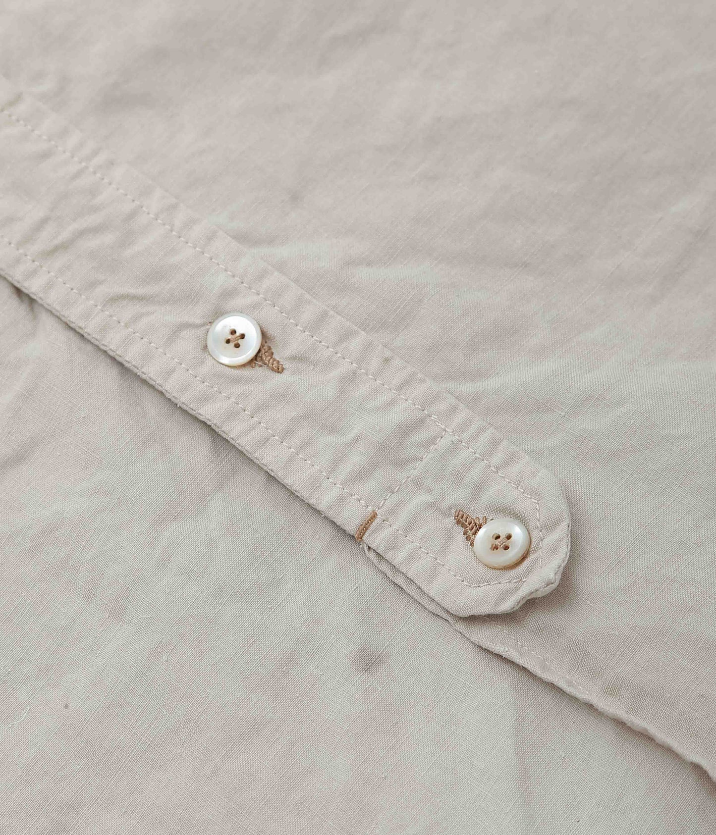 OLIVER CHURCH ''SCALLOPED SHIRT | FRENCH ANTIQUE LINEN'' (HAZELNUT / WALNUT)