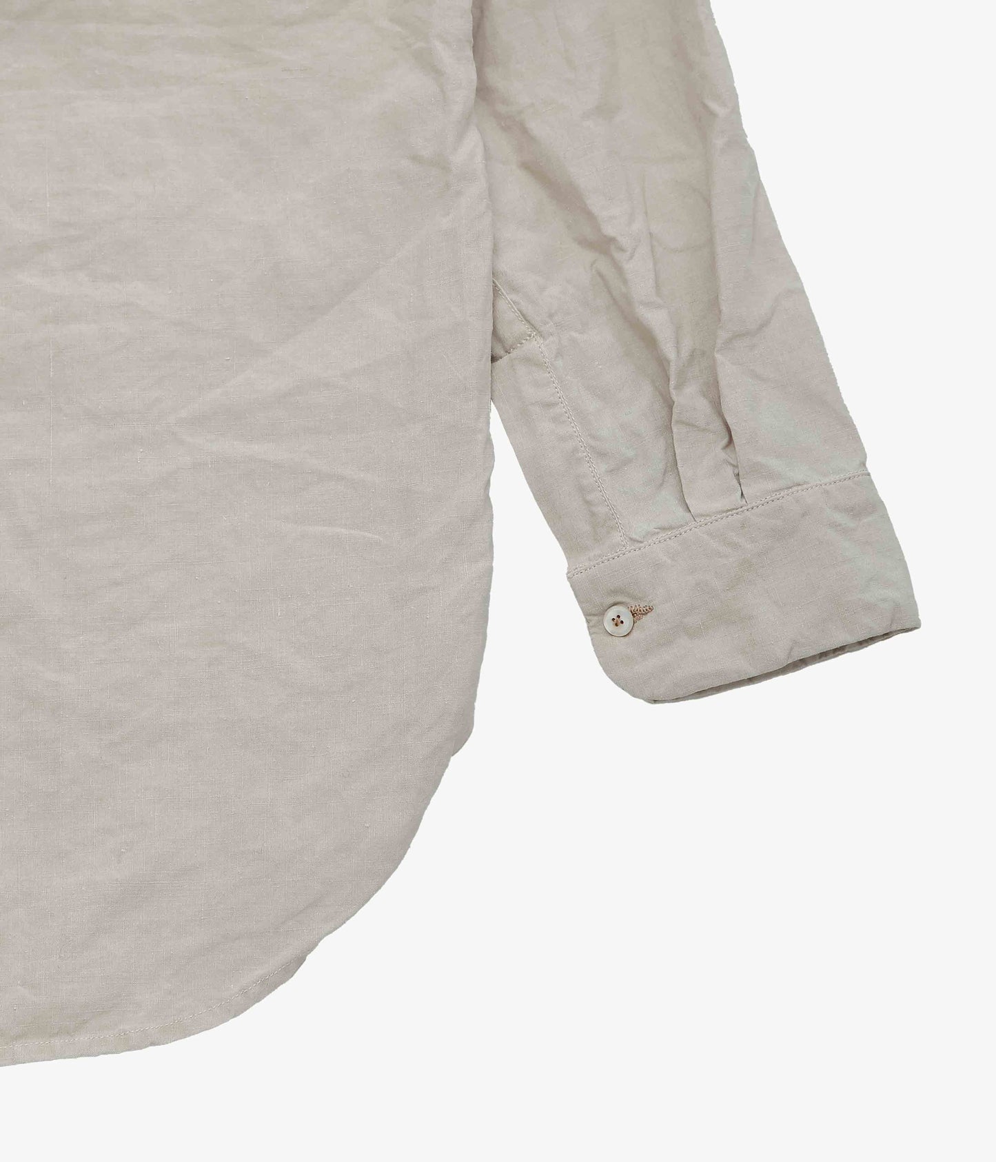 OLIVER CHURCH ''SCALLOPED SHIRT | FRENCH ANTIQUE LINEN'' (HAZELNUT / WALNUT)