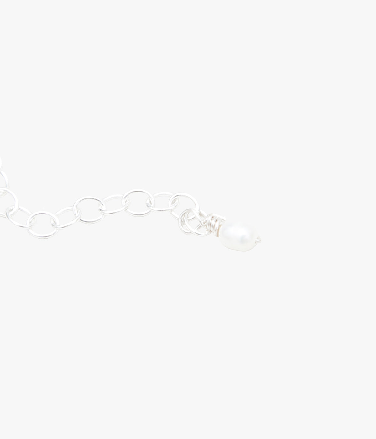 ORNAMENT&CRIME "BIG PEARL HAND DRAWING SNAKE CHAIN NECKLACE" (SILVER/BRASS)