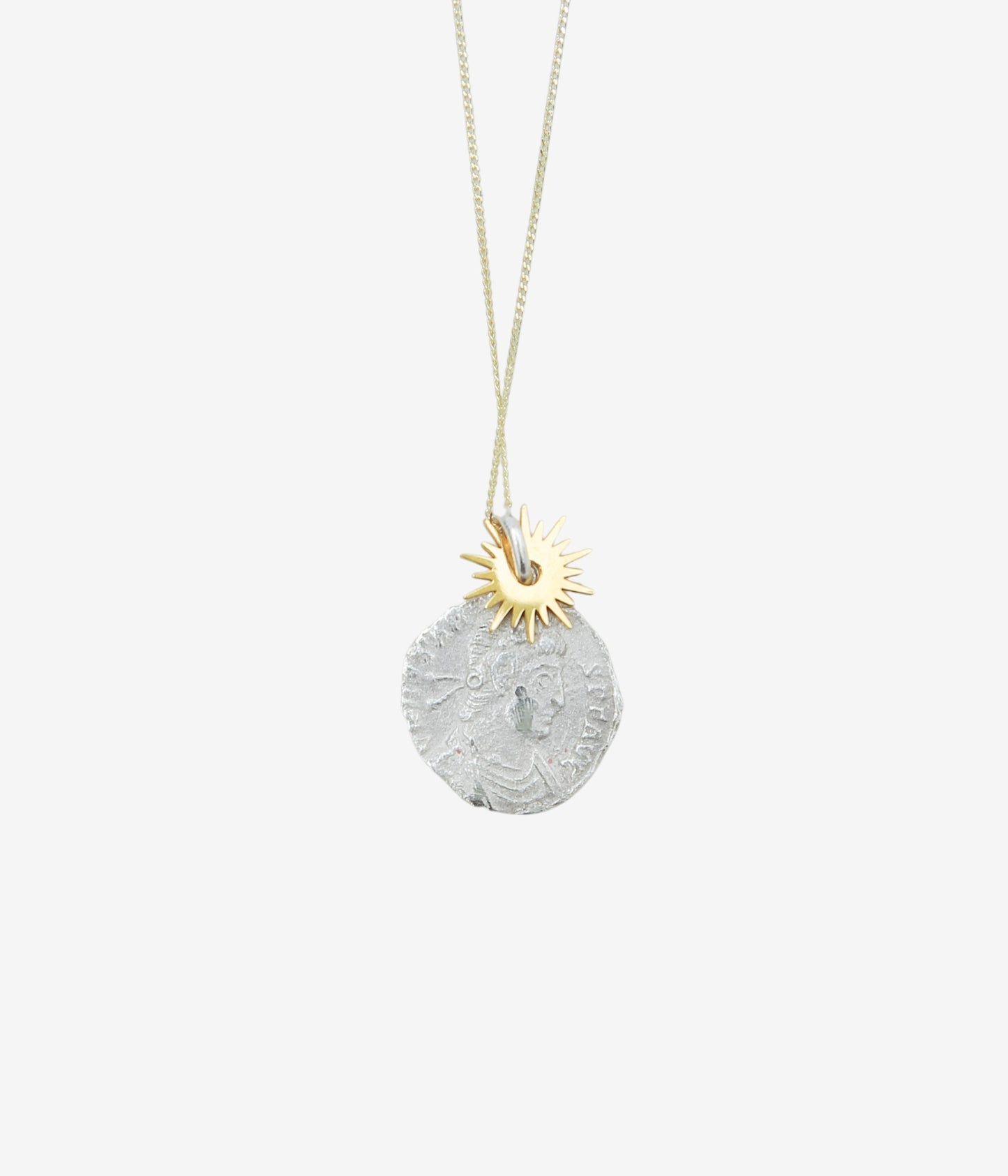 ORNAMENT&CRIME ''COIN&STAR NECKLACE'' (SILVER/9K GOLD)