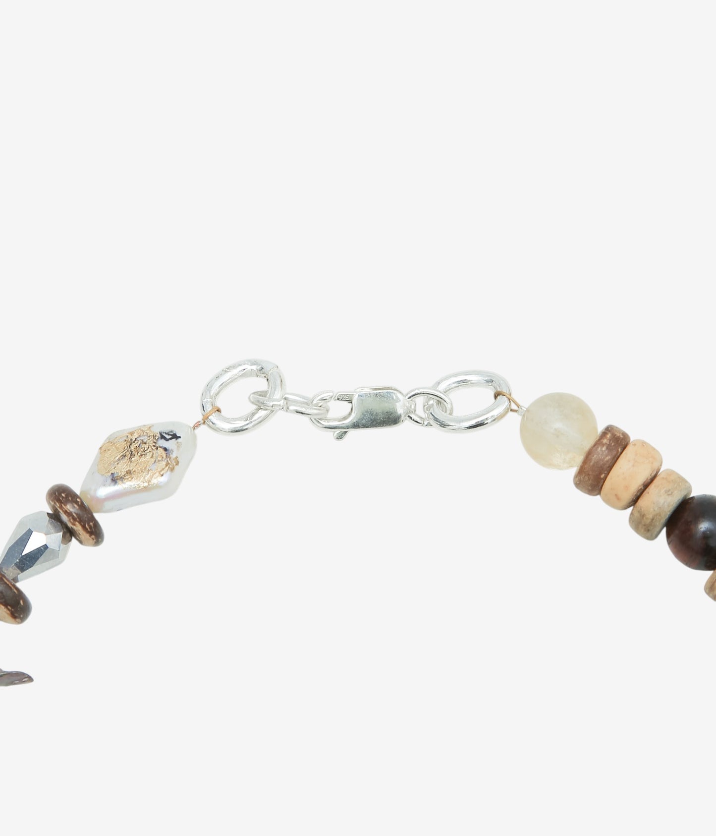 ORNAMENT&CRIME ''EARTH BEADS PEARL NECKLACE/2'' (PEALS/WOODS/STONES/SILVER)