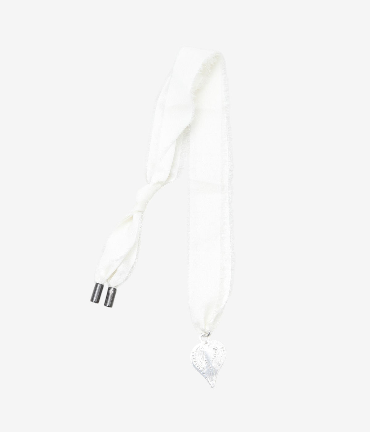 ORNAMENT&CRIME "FLASHBACK HEART RIBBON NECKLACE" (CREAM SILK RIBBON)